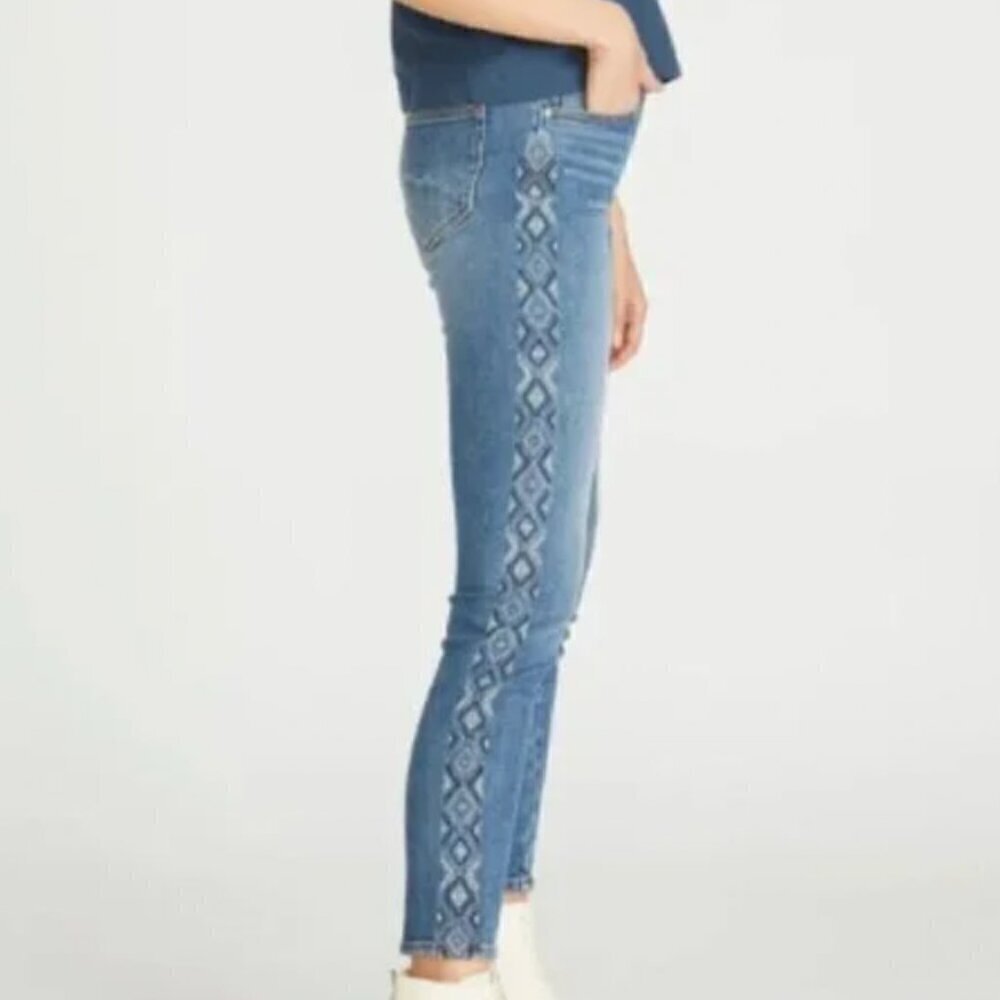 Driftwood Jackie Skinny Jeans Size 30 Embroidered Knoxville Indigo NWT